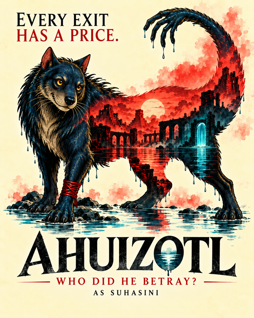 Ahuizotl — double exposure, poster by AS Suhasini